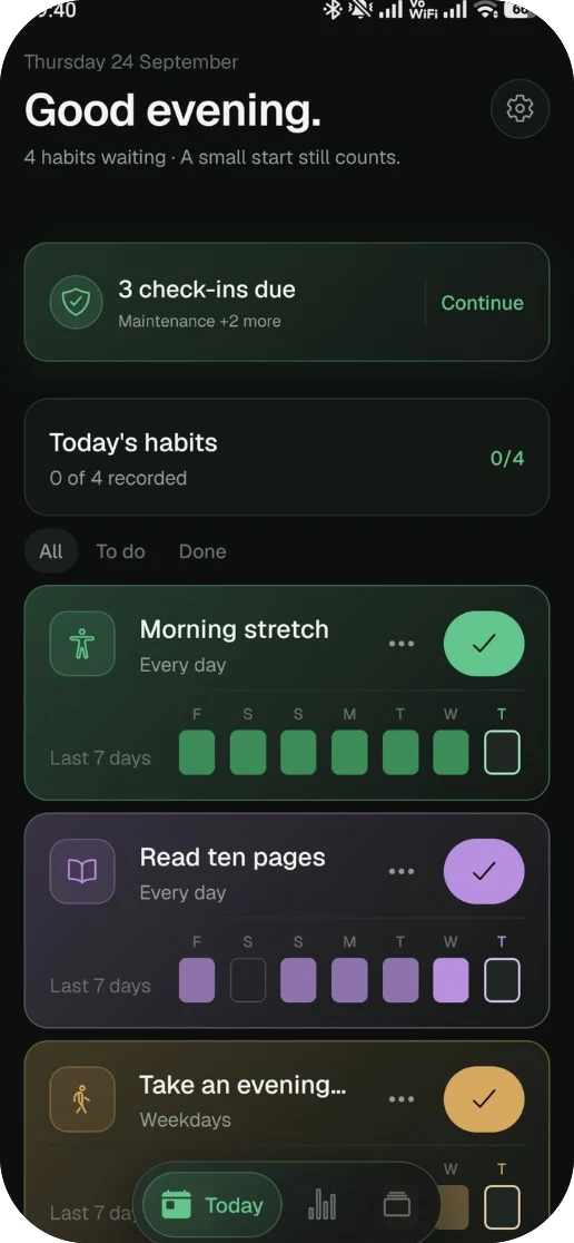 Motif app screen